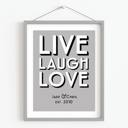 Custom Couples Print - Live Laugh Love