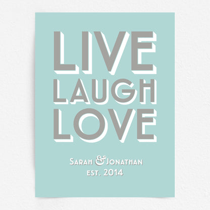 Custom Couples Print - Live Laugh Love