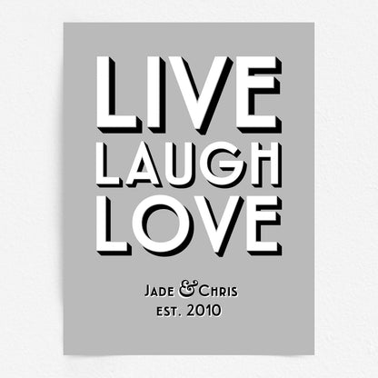 Custom Couples Print - Live Laugh Love