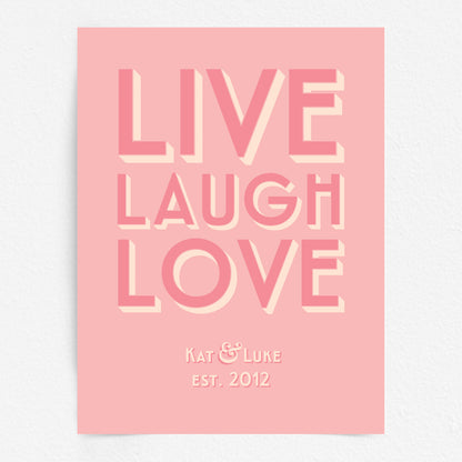 Custom Couples Print - Live Laugh Love