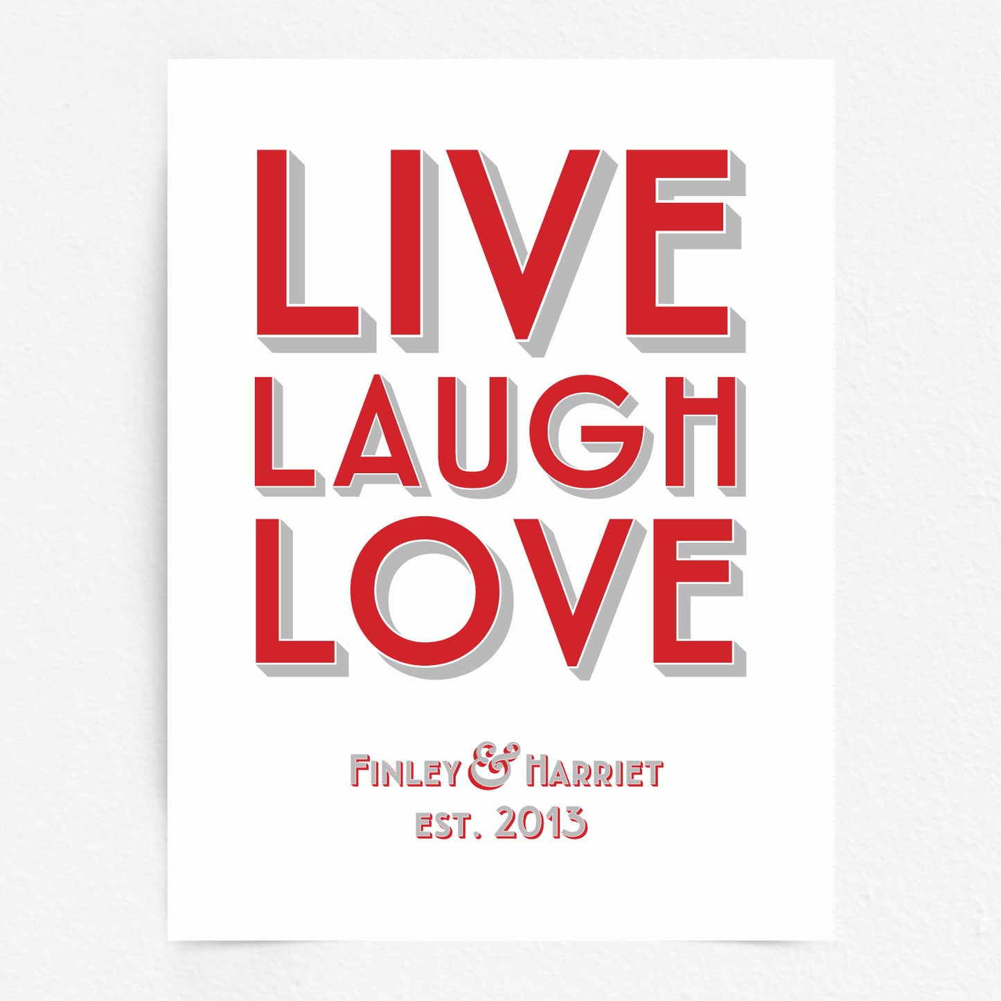 Custom Couples Print - Live Laugh Love