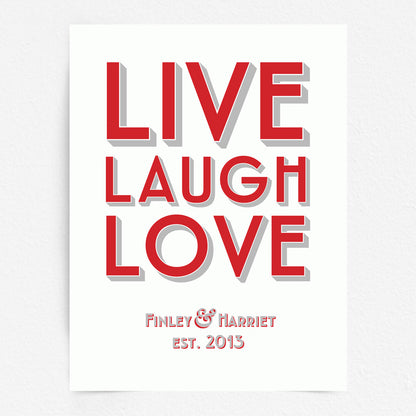 Custom Couples Print - Live Laugh Love