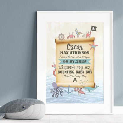 Custom Baby Print - Pirate Treasure Map
