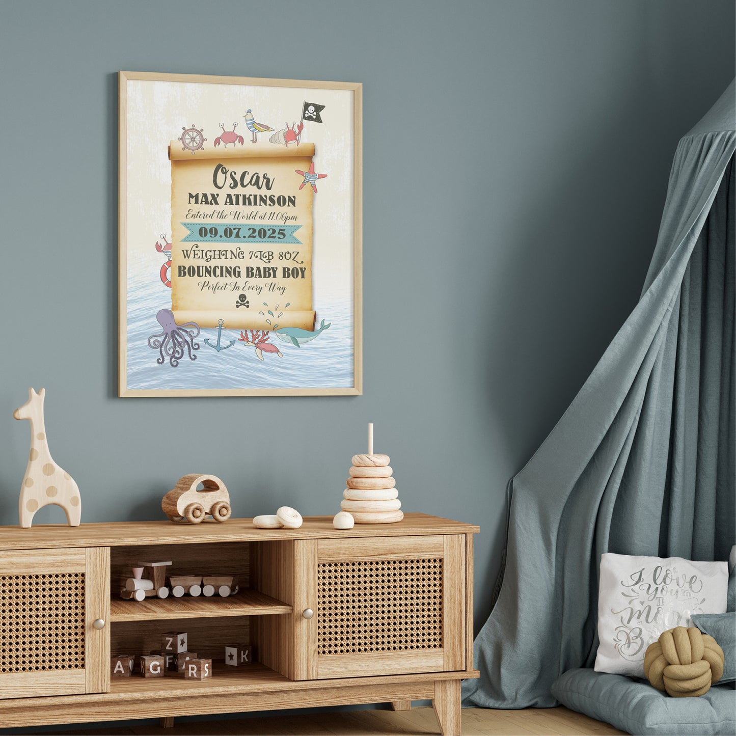 Custom Baby Print - Pirate Treasure Map