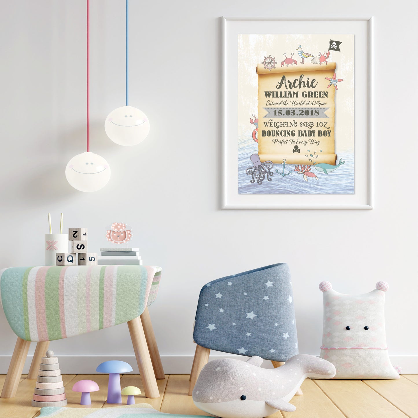 Custom Baby Print - Pirate Treasure Map