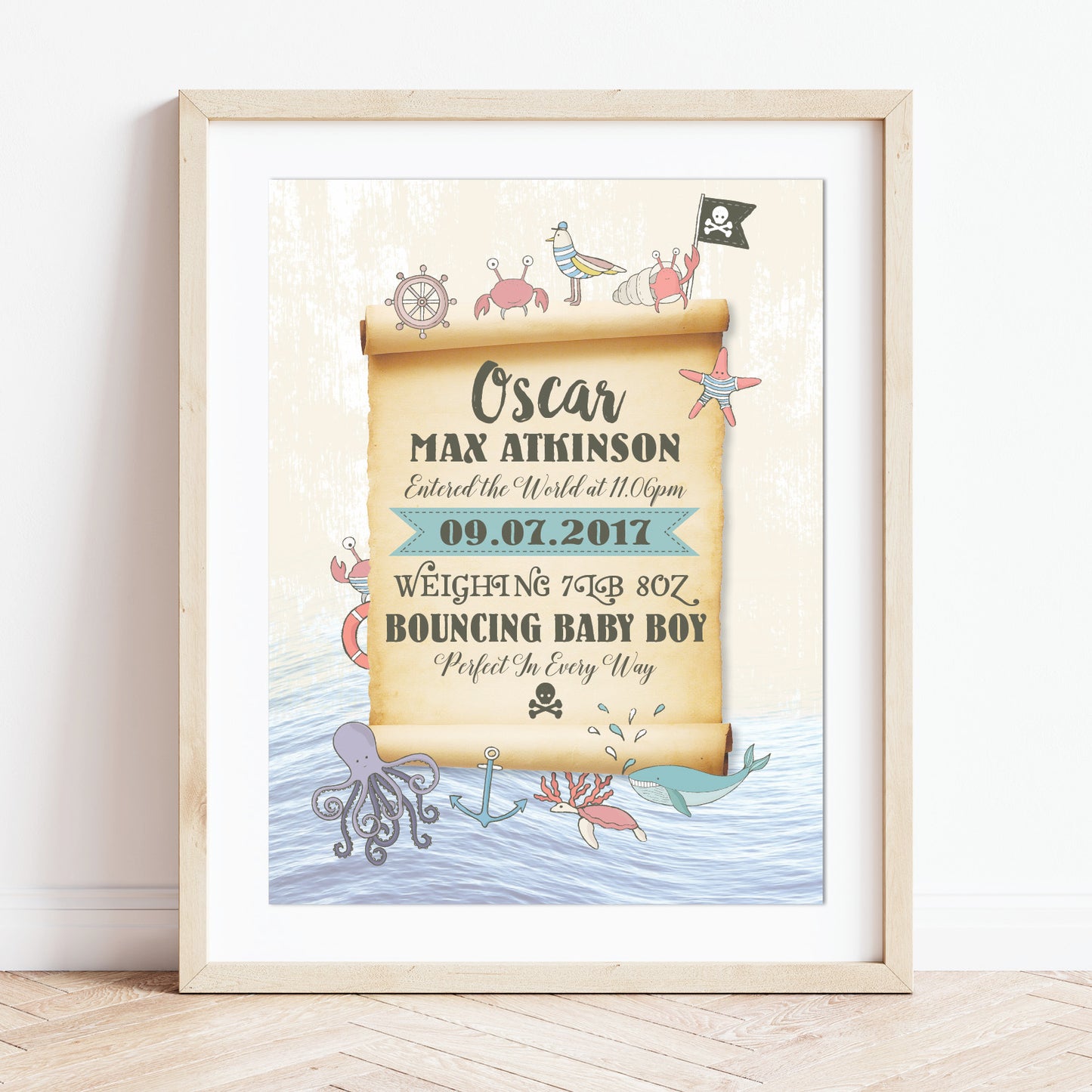 Custom Baby Print - Pirate Treasure Map