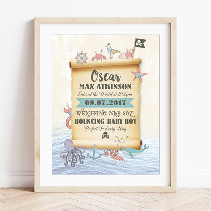 Custom Baby Print - Pirate Treasure Map