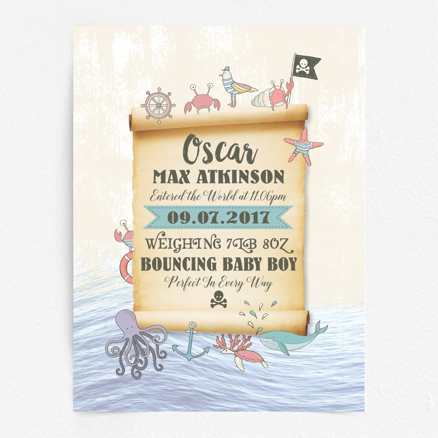 Custom Baby Print - Pirate Treasure Map
