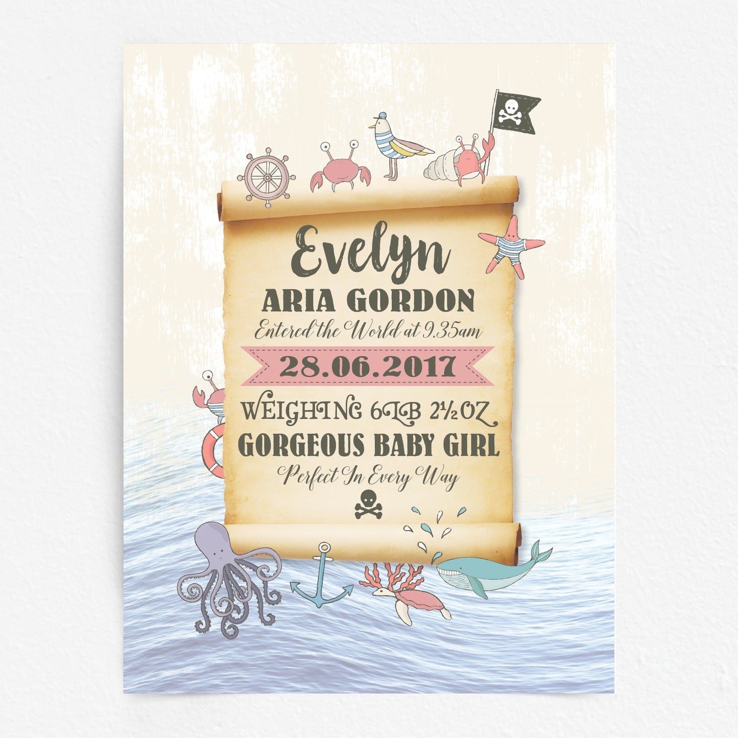 Custom Baby Print - Pirate Treasure Map