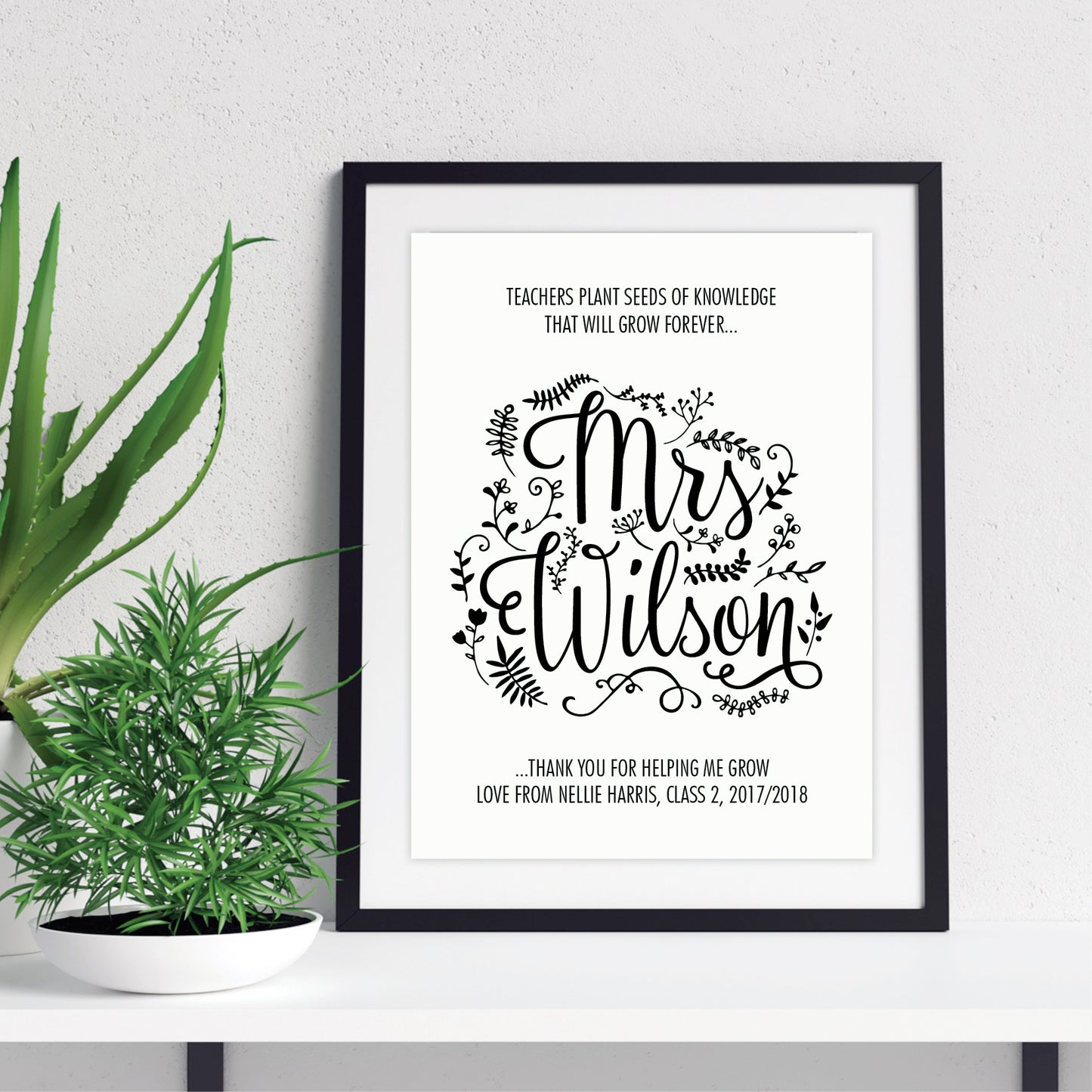 Custom Teacher Print - Thank you for helping me grow