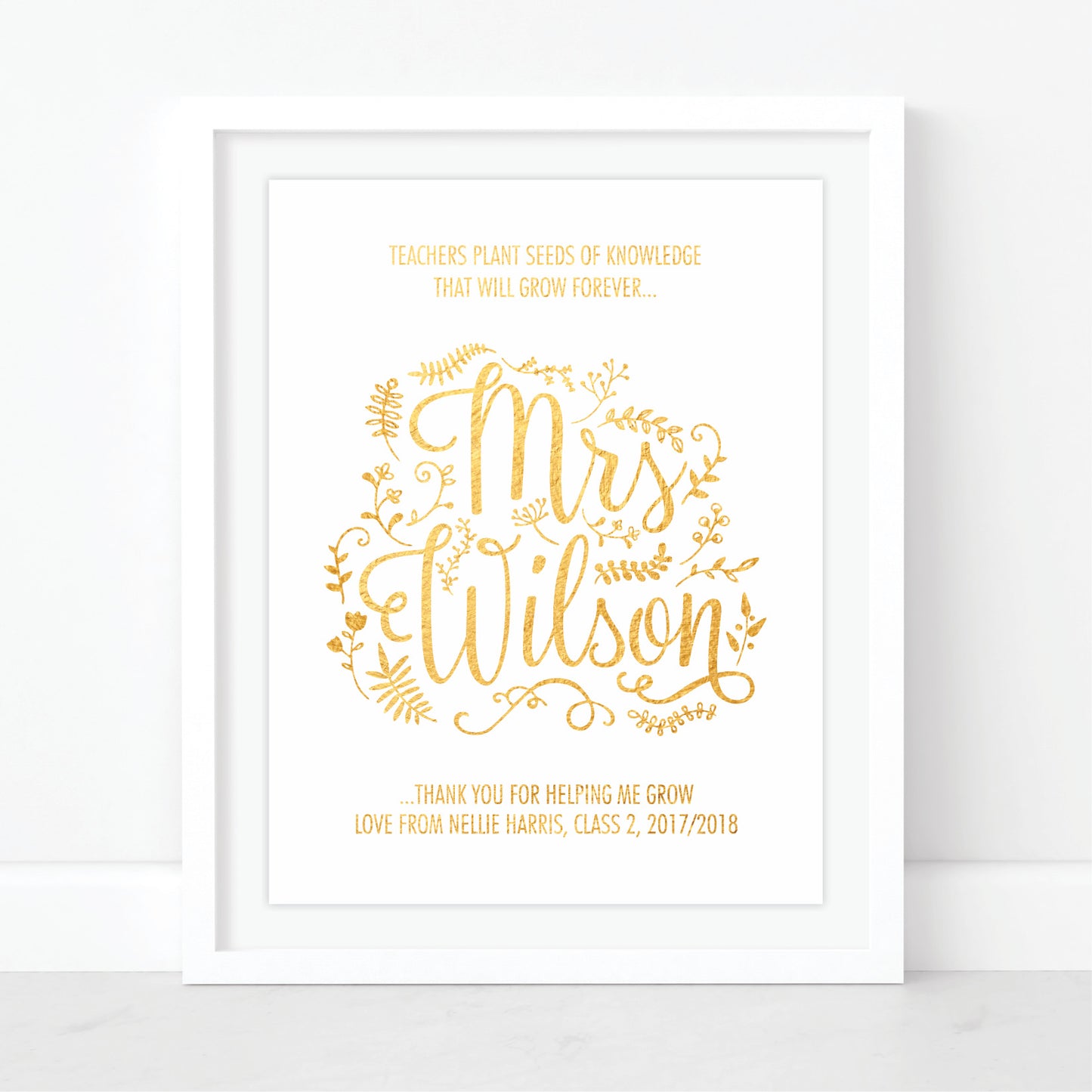 Custom Teacher Print - Thank you for helping me grow