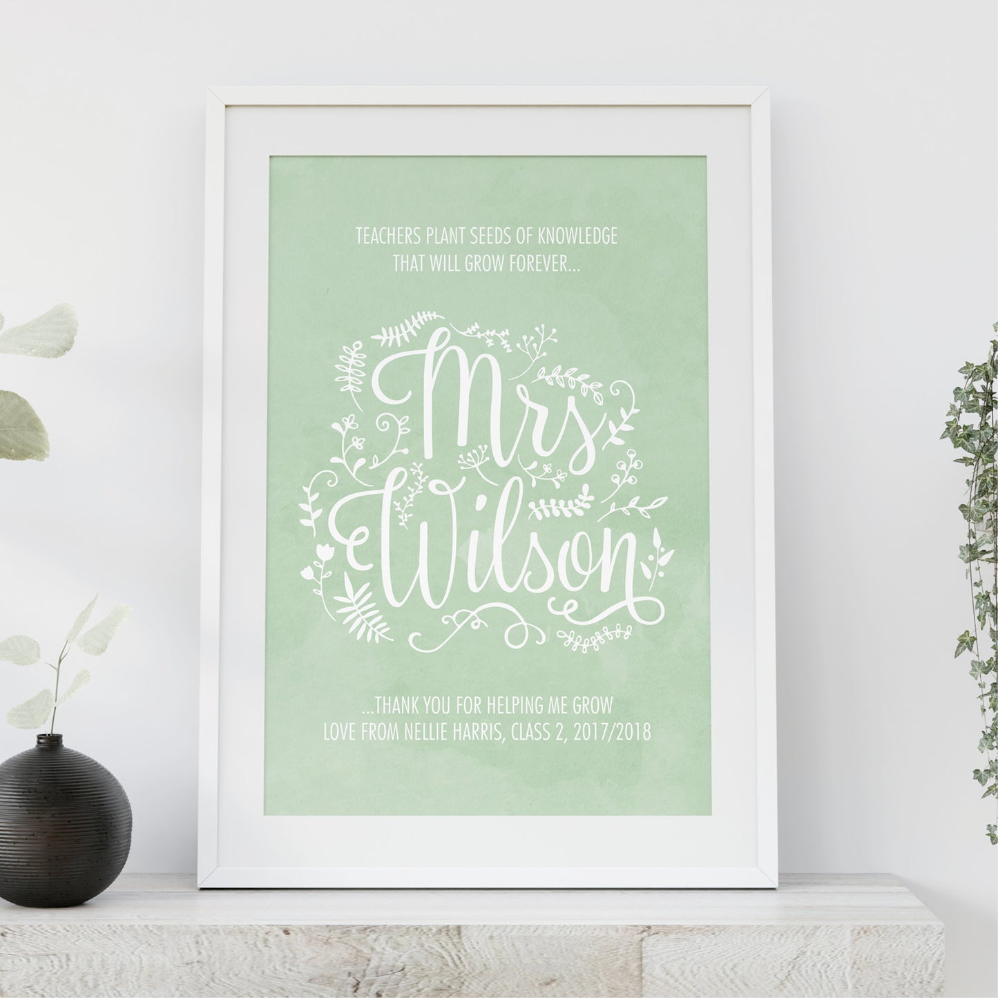 Custom Teacher Print - Thank you for helping me grow
