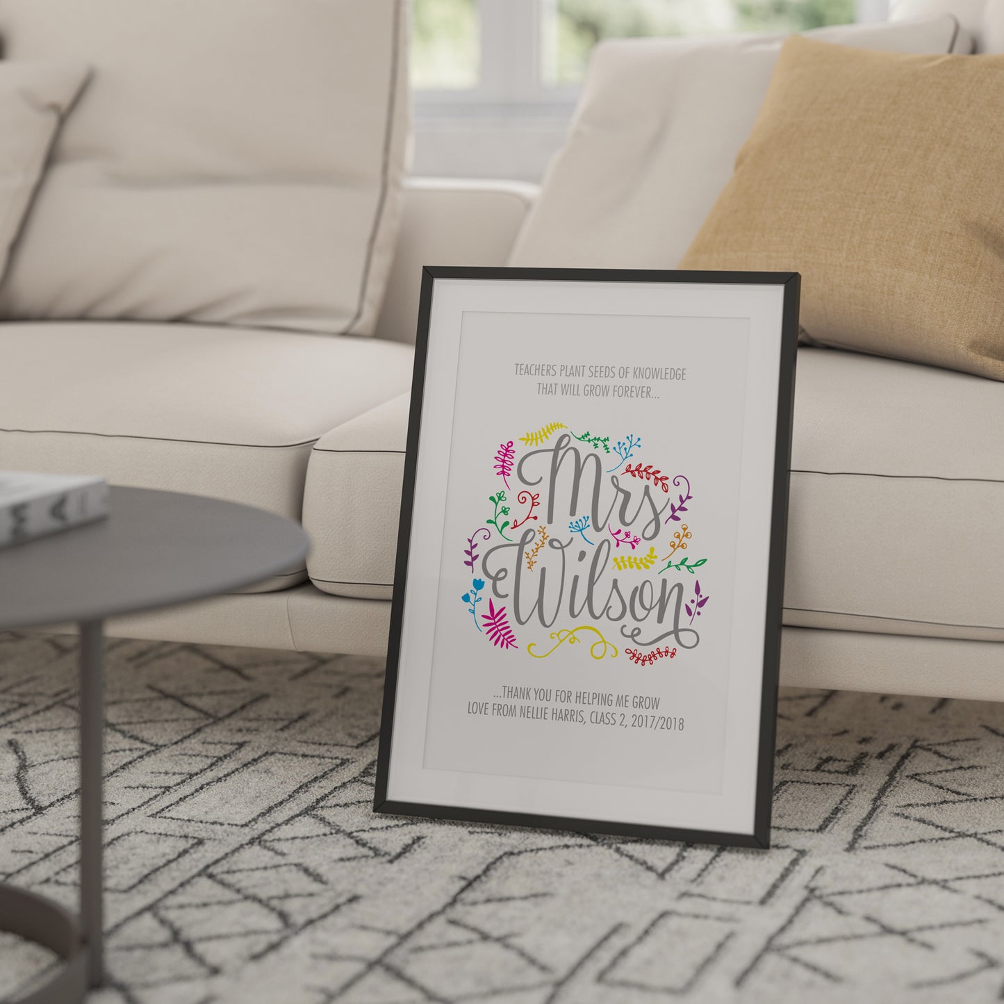 Custom Teacher Print - Thank you for helping me grow