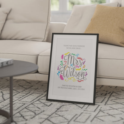 Custom Teacher Print - Thank you for helping me grow