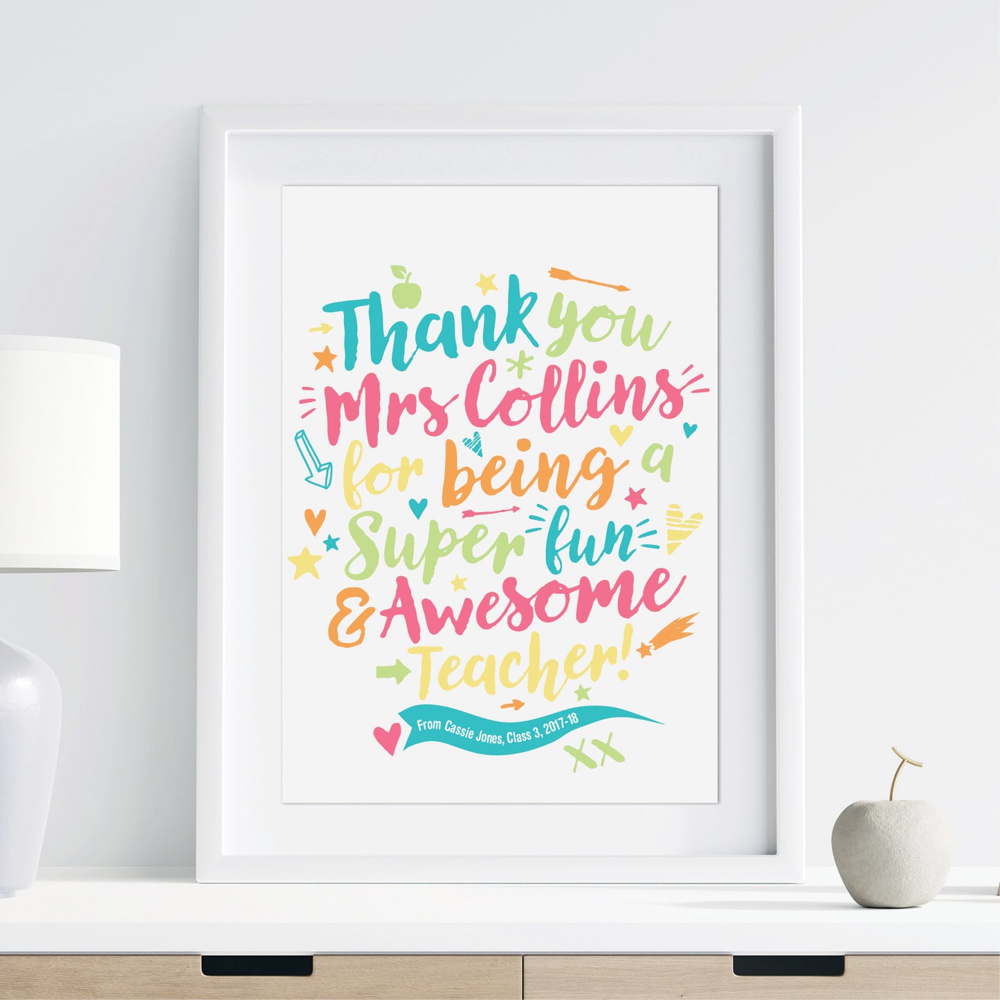Custom Teacher Print - Thanks for being Awesome!