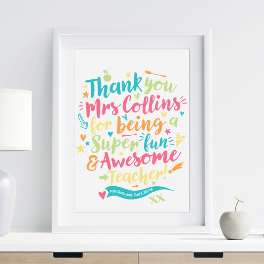Custom Teacher Print - Thanks for being Awesome!
