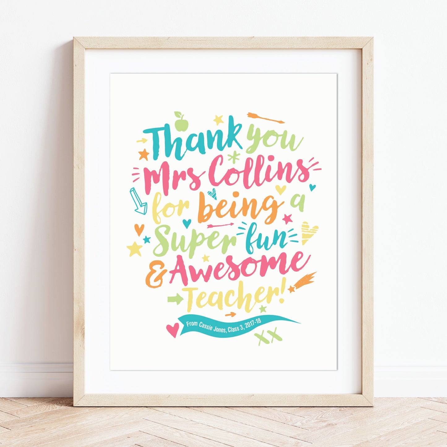Custom Teacher Print - Thanks for being Awesome!