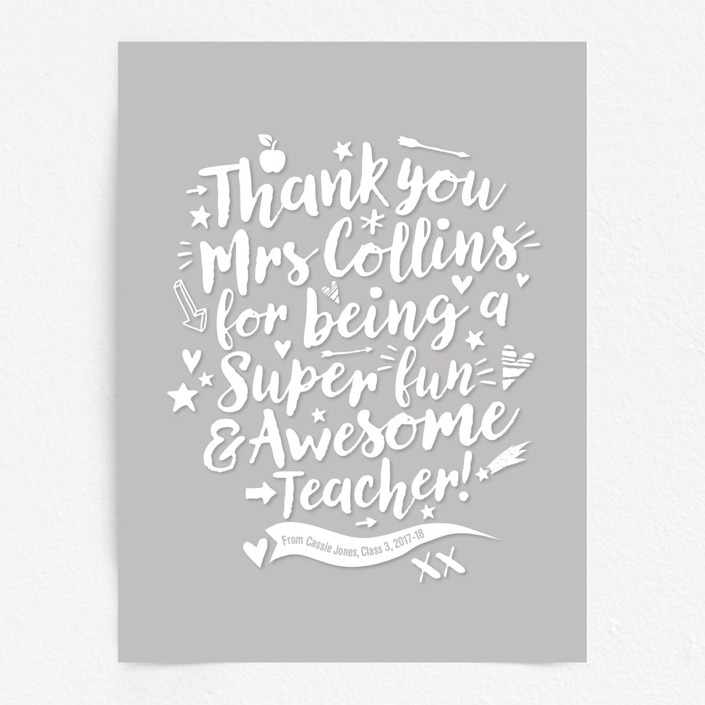 Custom Teacher Print - Thanks for being Awesome!