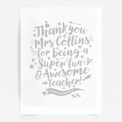 Custom Teacher Print - Thanks for being Awesome!