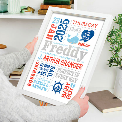 Custom Baby Print - Boy Nautical Whale