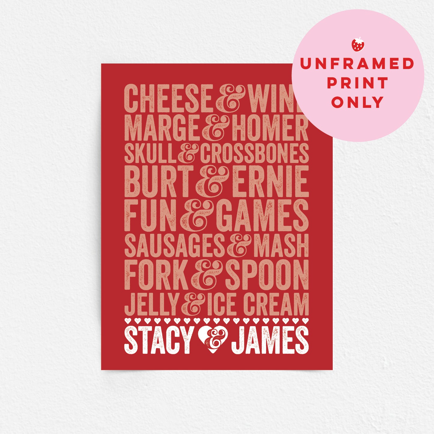 Custom Couples Print - Famous Pairings
