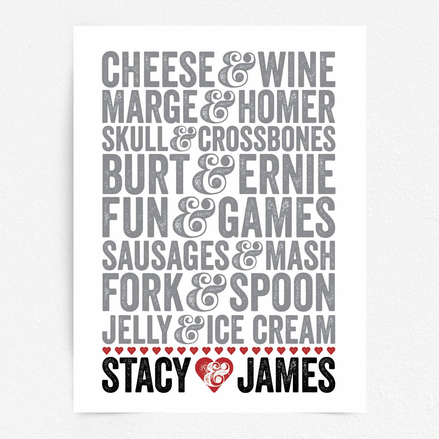 Custom Couples Print - Famous Pairings