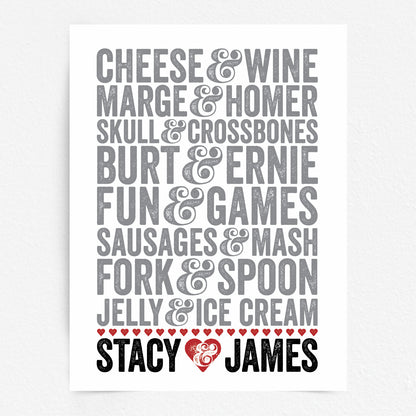 Custom Couples Print - Famous Pairings
