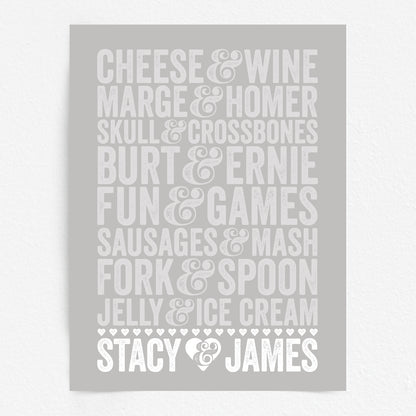 Custom Couples Print - Famous Pairings