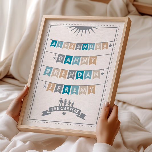 Custom Family Print - Names Bunting