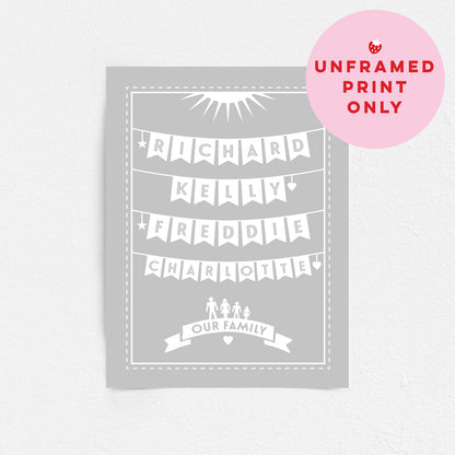 Custom Family Print - Names Bunting