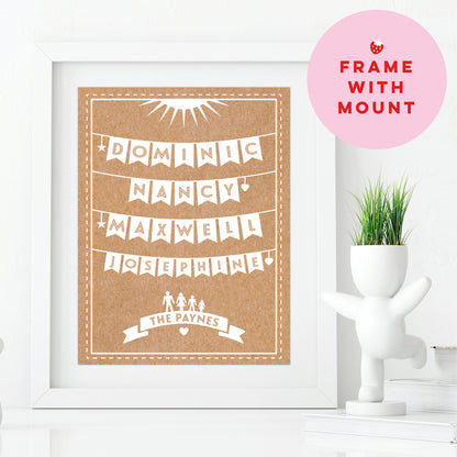 Custom Family Print - Names Bunting