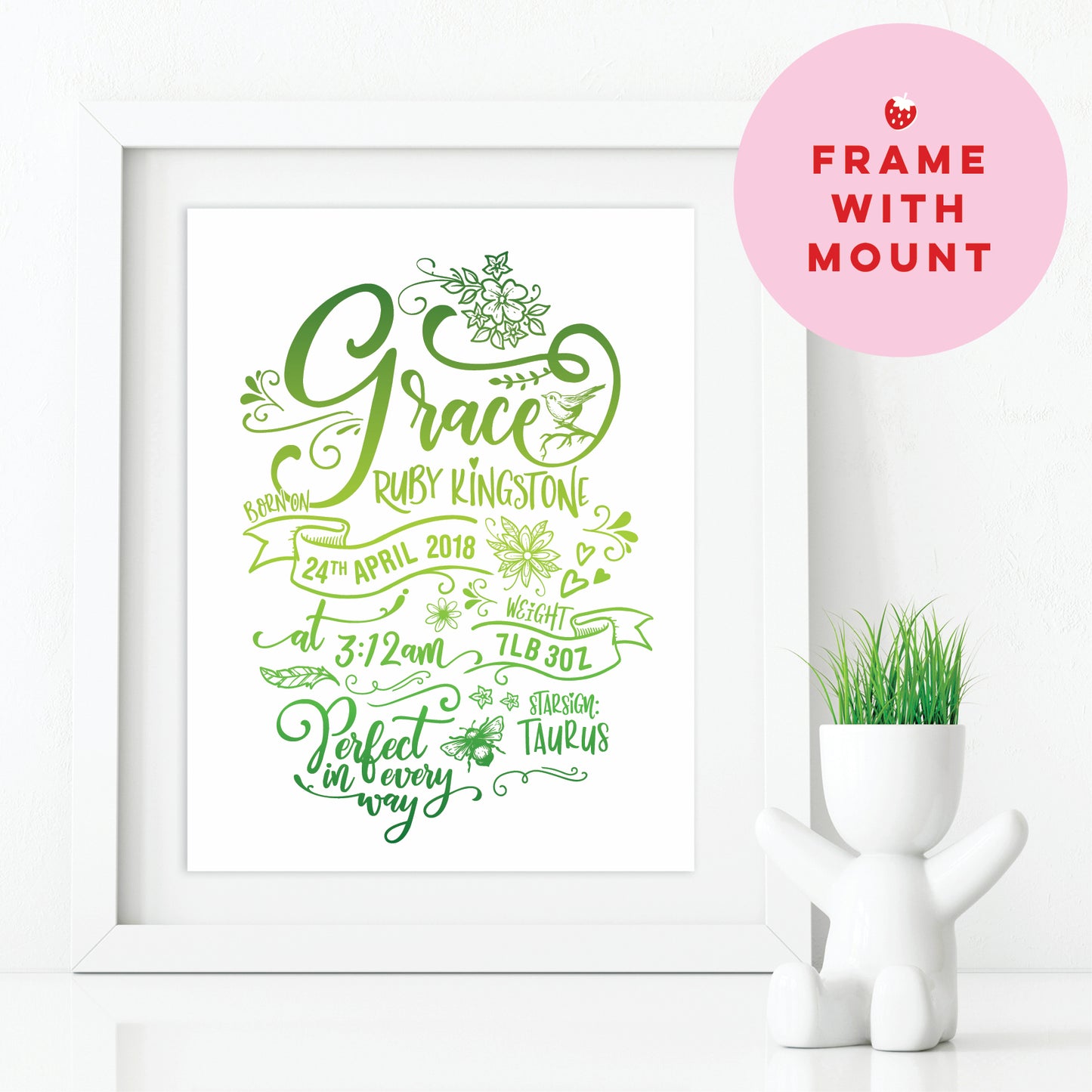 Custom Baby Print - Girl Rustic Woodland Wonder