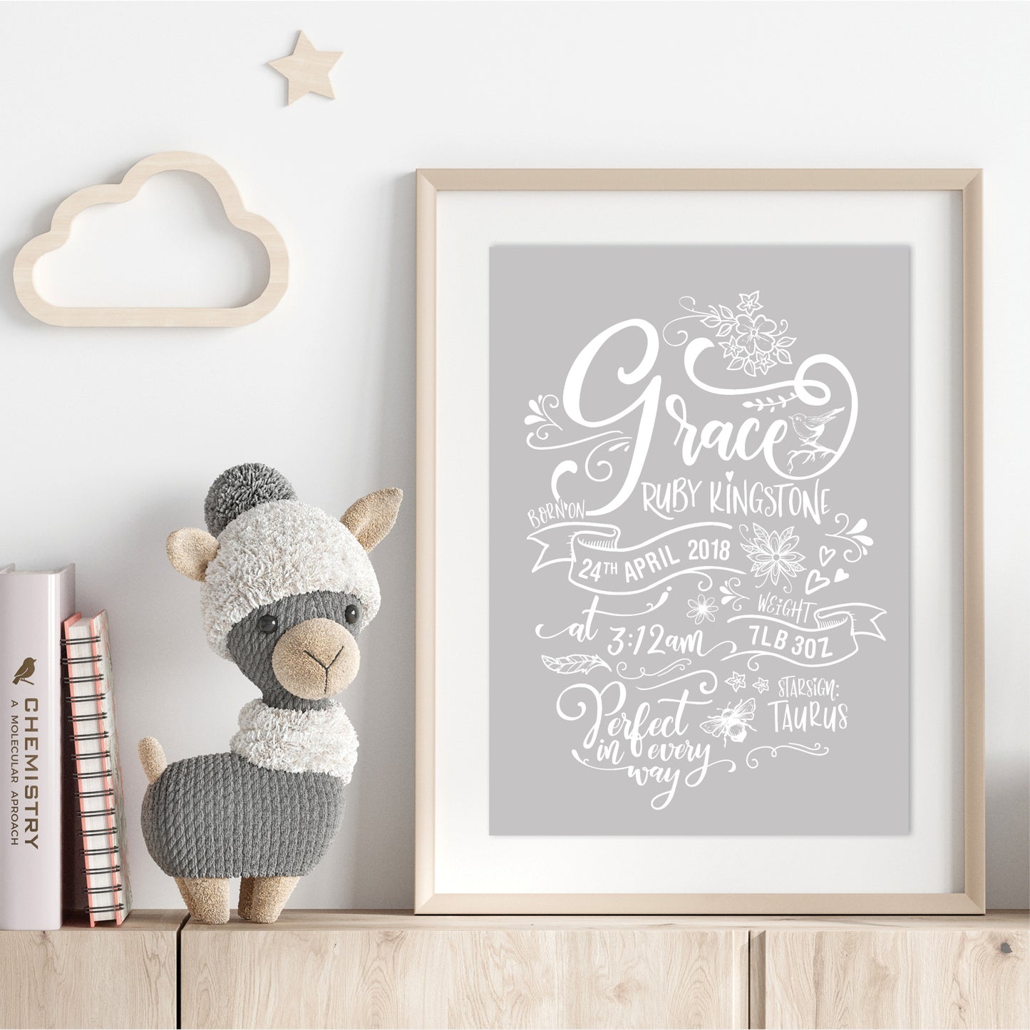 Custom Baby Print - Girl Rustic Woodland Wonder