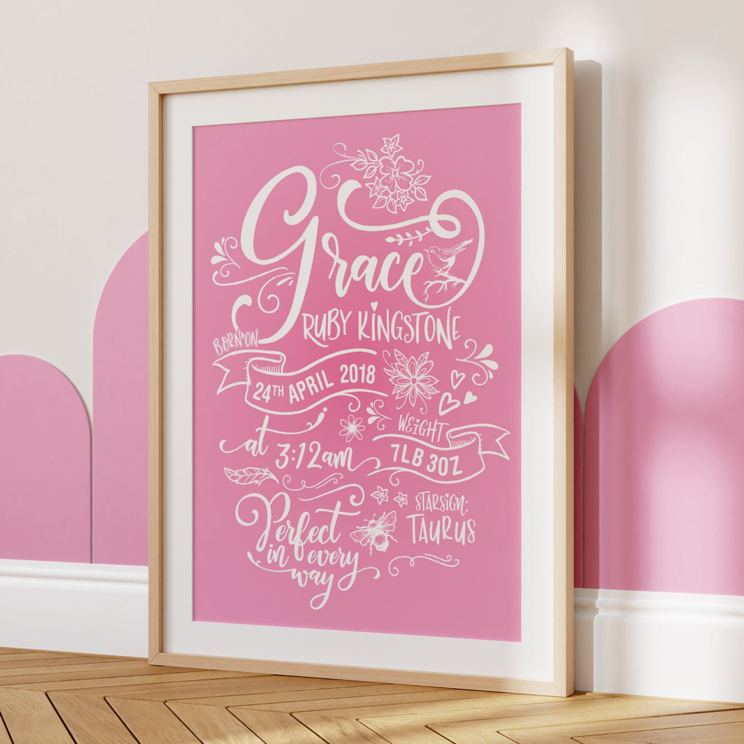 Custom Baby Print - Girl Rustic Woodland Wonder