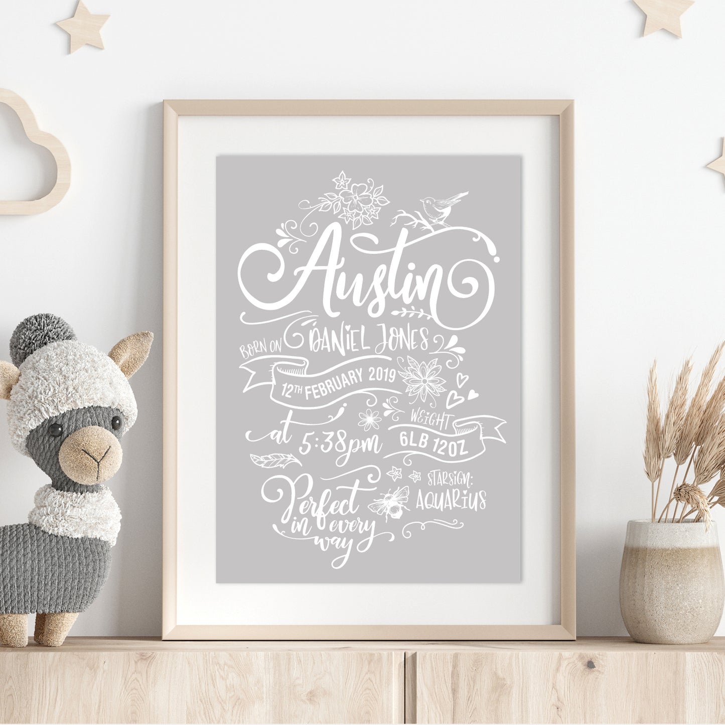 Custom Baby Print - Boy Rustic Woodland Wonder