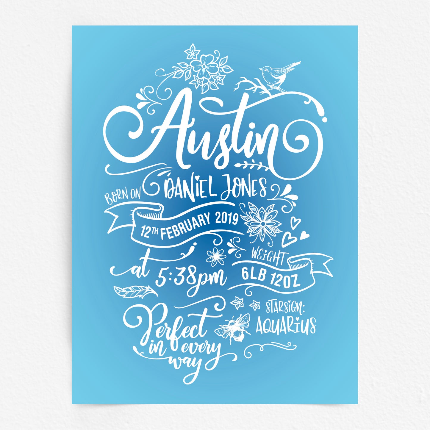 Custom Baby Print - Boy Rustic Woodland Wonder