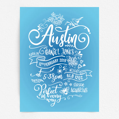 Custom Baby Print - Boy Rustic Woodland Wonder