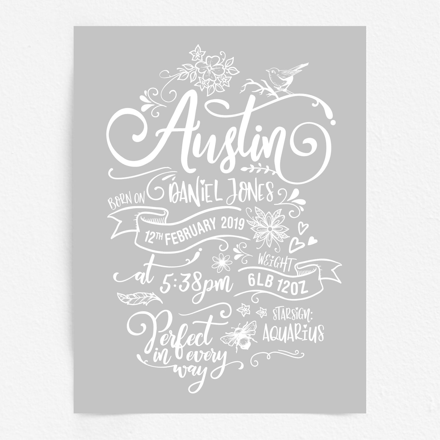 Custom Baby Print - Boy Rustic Woodland Wonder