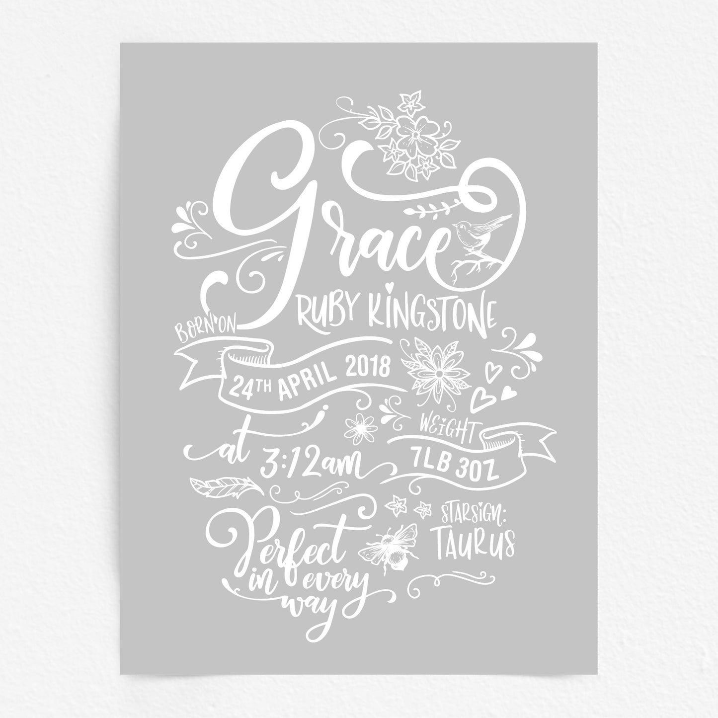 Custom Baby Print - Girl Rustic Woodland Wonder