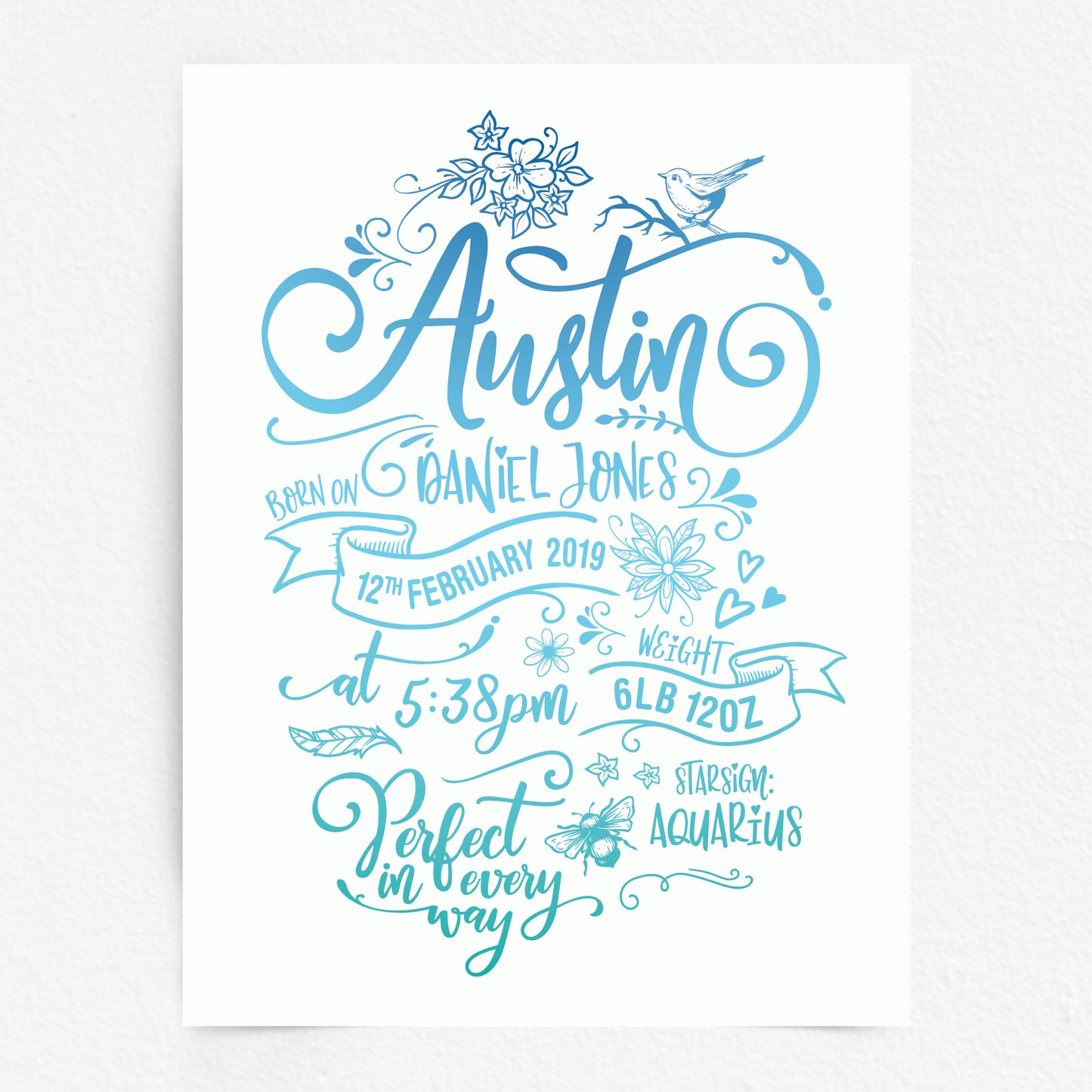 Custom Baby Print - Boy Rustic Woodland Wonder