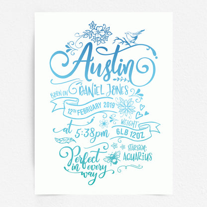 Custom Baby Print - Boy Rustic Woodland Wonder
