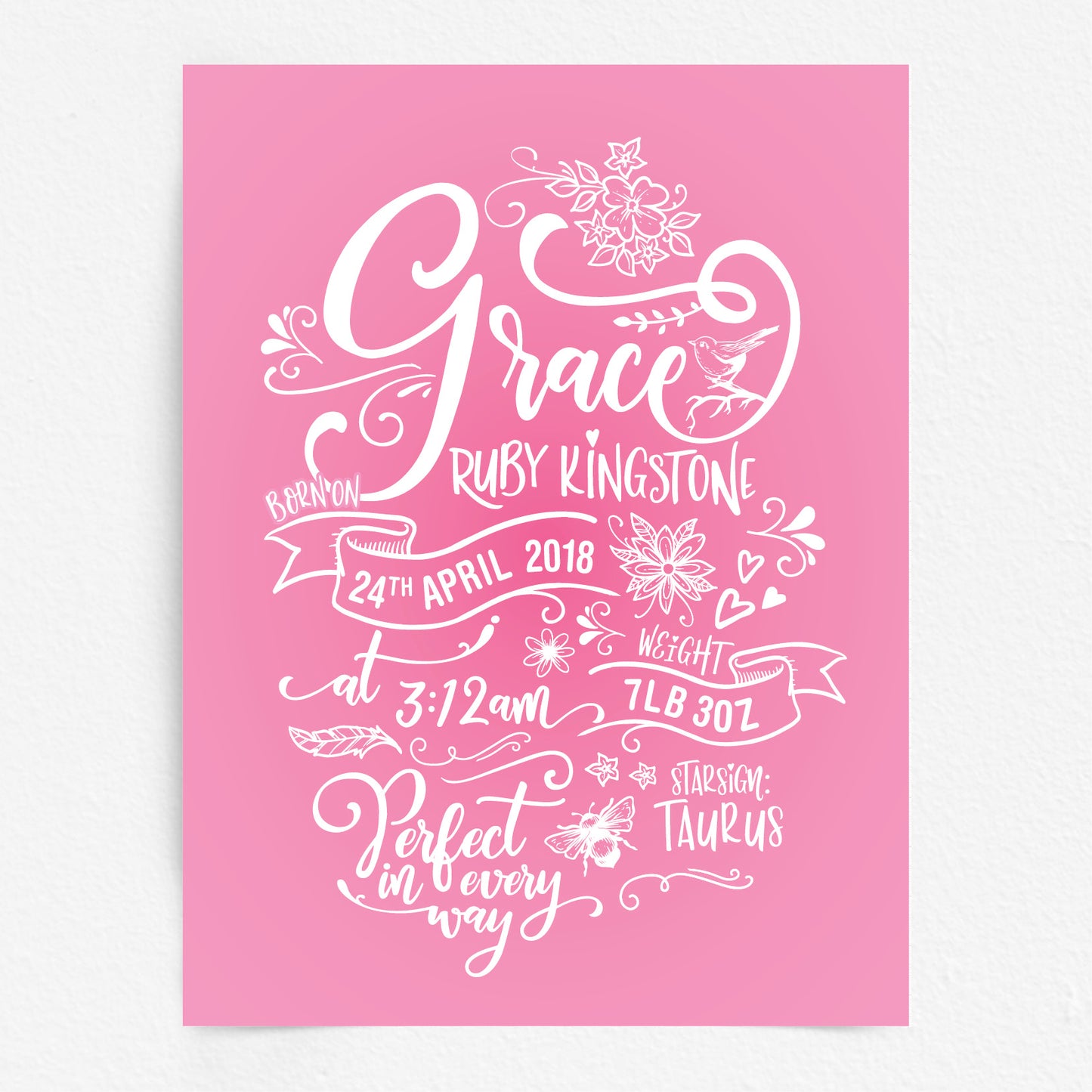 Custom Baby Print - Girl Rustic Woodland Wonder