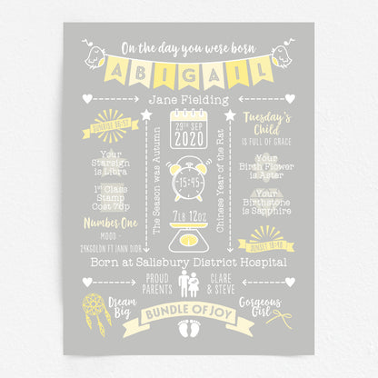 Custom Baby Print - Girl Name Bunting 2