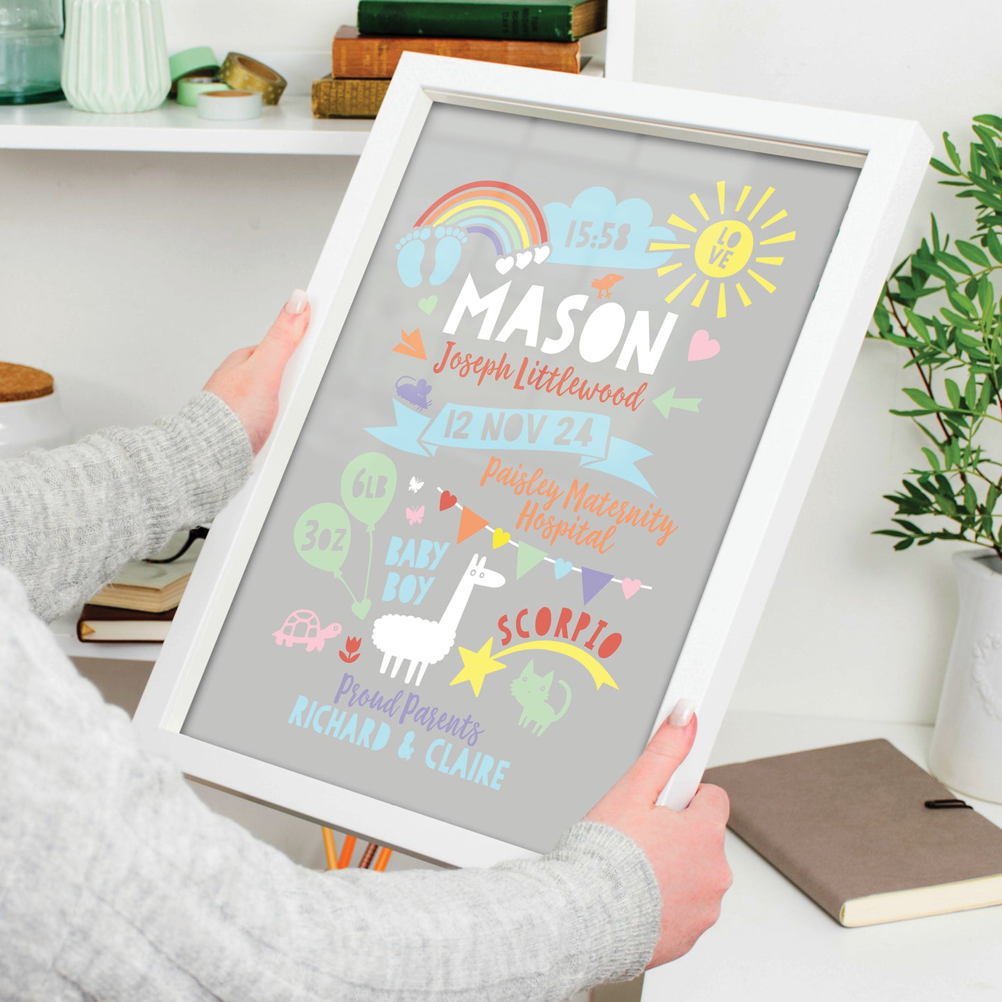 Custom Baby Print - Boy Rainbow Baby Feet