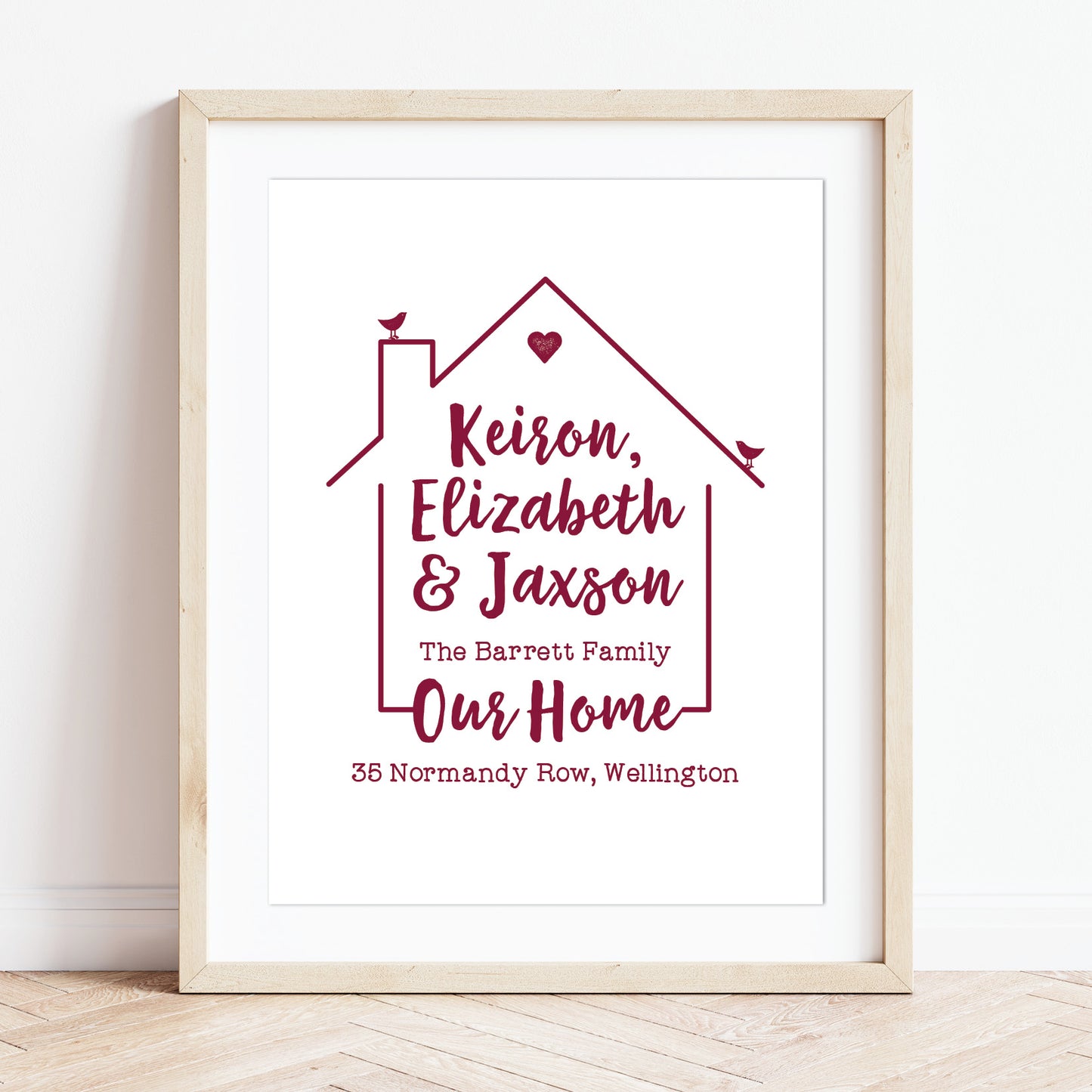 Custom Family Names Print - Our Home