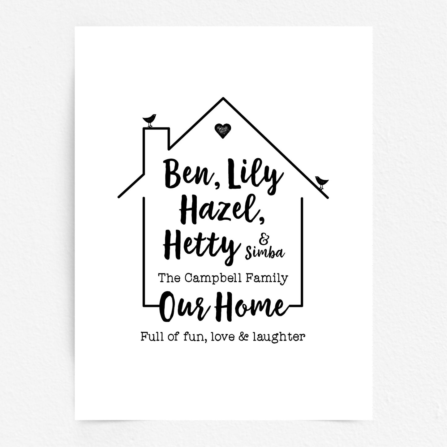 Custom Family Names Print - Our Home