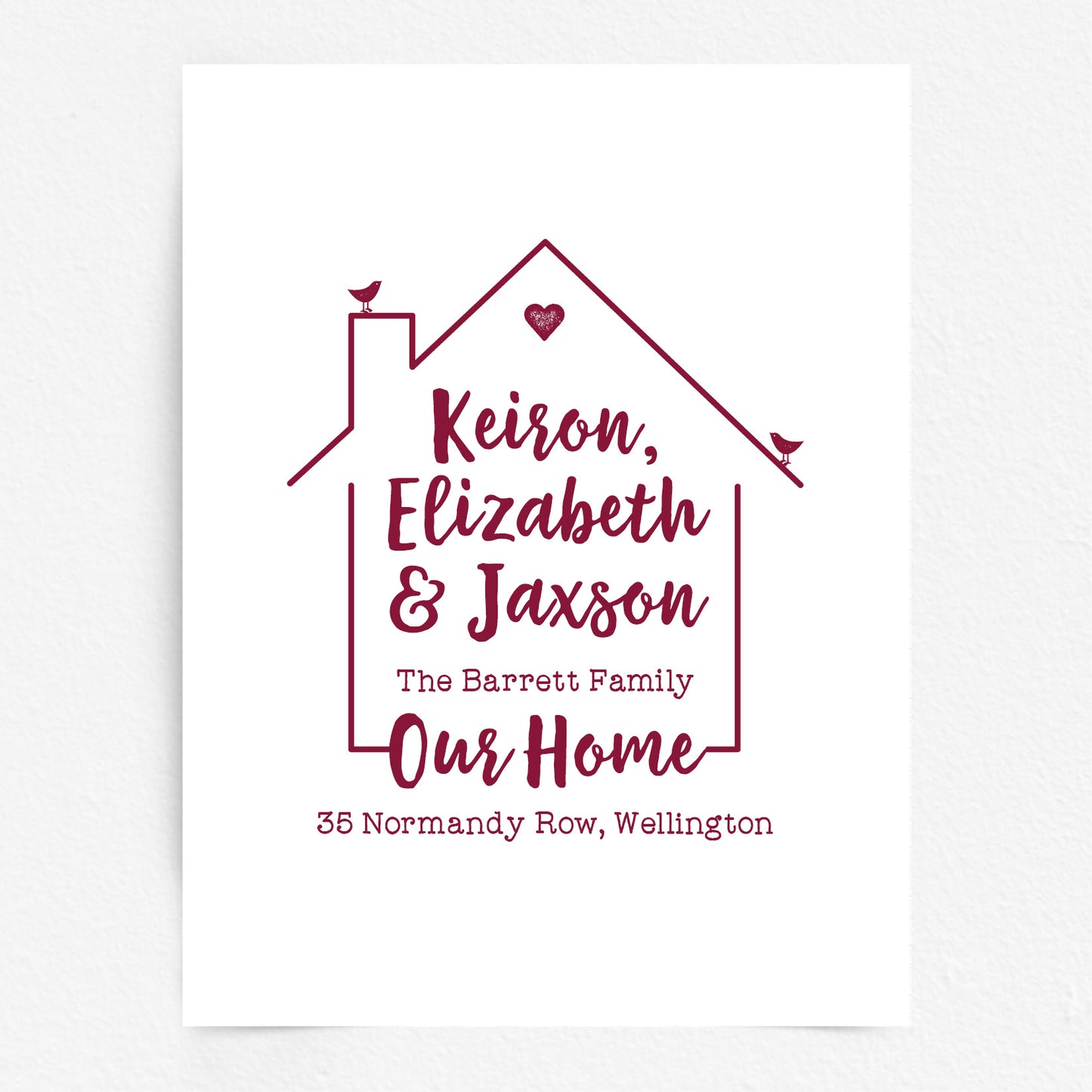 Custom Family Names Print - Our Home