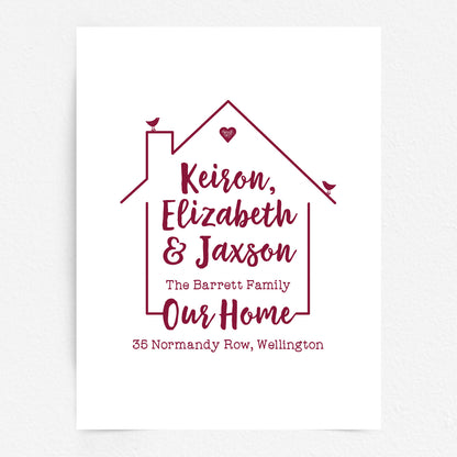 Custom Family Names Print - Our Home
