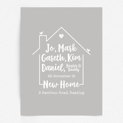 Custom Family Names Print - Our Home