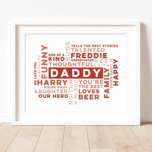 Custom Word Art Print - Best Daddy